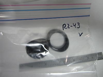 MICROSCOPE PART  PAIR EYEPIECES GUARDS AS IS OPTICS BIN#R2-43