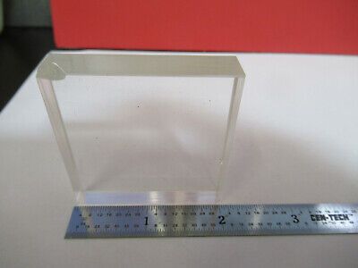 OPTICAL GLASS BLOCK  2" x 2" x 0.5"  [chipped] OPTICS AS PICTURED &B1-A-79