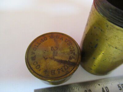 ANTIQUE BAUSCH LOMB BRASS EMPTY OBJECTIVE CAN MICROSCOPE PART AS PIC &nB7-A-29