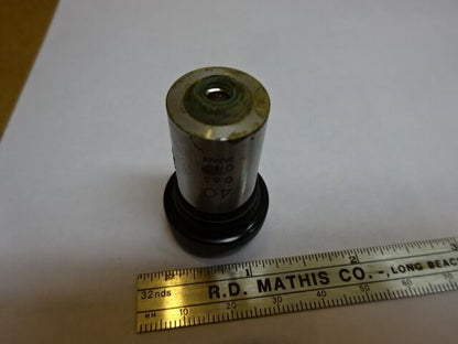 FOR PARTS MICROSCOPE PART OBJECTIVE OLYMPUS 40X FAIR OPTICS AS IS #81-50