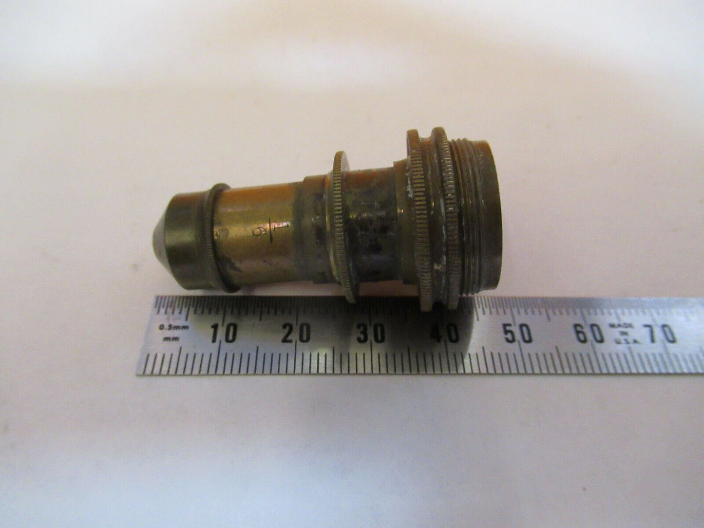 ANTIQUE BRASS J. GRUNOW OBJECTIVE LENS MICROSCOPE PART AS PICTURED #P2-A-03