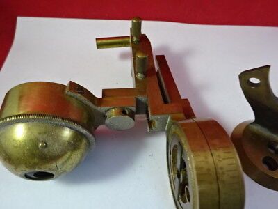 ANTIQUE 1880's BRASS BAUSCH LOMB CONDENSER HOLDER MICROSCOPE PART AS PIC &95-60