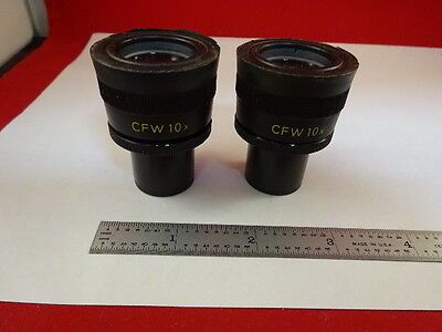 MICROSCOPE PART LOT PAIR  EYEPIECE OCULAR NIKON CFW 10X OPTICS AS IS #M4-B-09