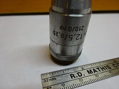 MICROSCOPE PART REICHERT AUSTRIA OBJECTIVE EPI 12.5X /210 OPTICS AS IS #81-102