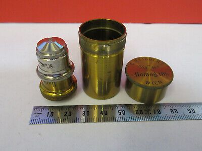 ANTIQUE BRASS REICHERT WIEN OBJECTIVE "1/12" MICROSCOPE PART AS PICTURED F6-B-98