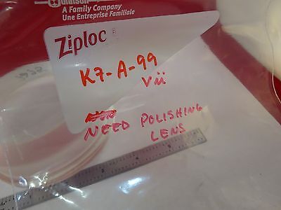 VERY LARGE CONVEX CONCAVE GLASS LENS (needs surface polishing) OPTICS &K7-A-99