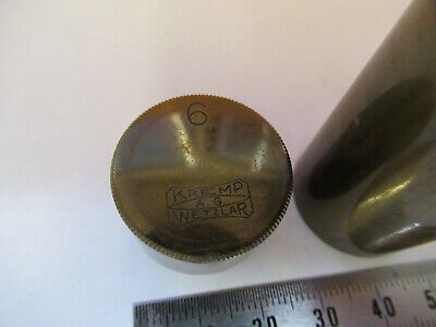 EMPTY BRASS CANISTER OBJECTIVE KREMP WETZLAR MICROSCOPE PART AS PICTURED P4-B-68