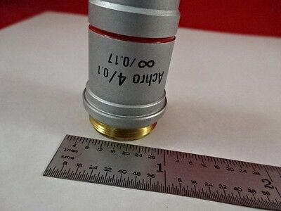 LEICA OBJECTIVE ACHRO 4X MICROSCOPE OPTICS AS IS BIN#W4-G-12