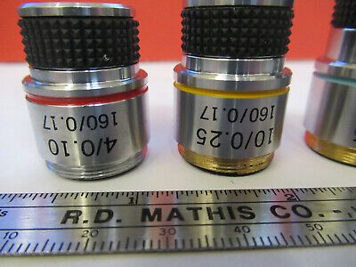 AMSCOPE LOT OBJECTIVES OPTICS MICROSCOPE PART AS PICTURED &A7-B-04