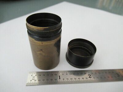 EMPTY BRASS OBJECTIVE CONTAINER SPENCER MICROSCOPE PART AS PICTURED &4B-FT-35