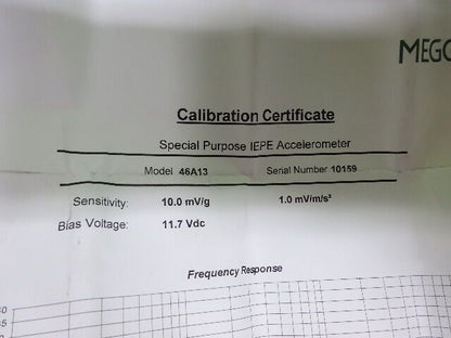 SENSOR MEGGITT ENDEVCO 46A13 10 mV/g ACCELEROMETER VIBRATION AS IS #9-DT DWR