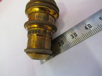 ANTIQUE BRASS BAUSCH LOMB OBJECTIVE 4mm MICROSCOPE PART AS PICTURED #F6-B-92