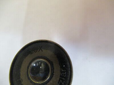 ANTIQUE LEITZ WEZTLAR EYEPIECE 10X LENS MICROSCOPE PART AS PICTURED 8Y-A-108