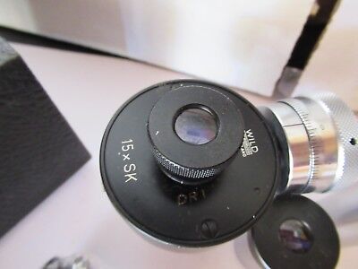 LOT 4 EA WILD SWISS EYEPIECES + FILAR 15X MICROSCOPE OPTICS AS PICTURED #60-A-14