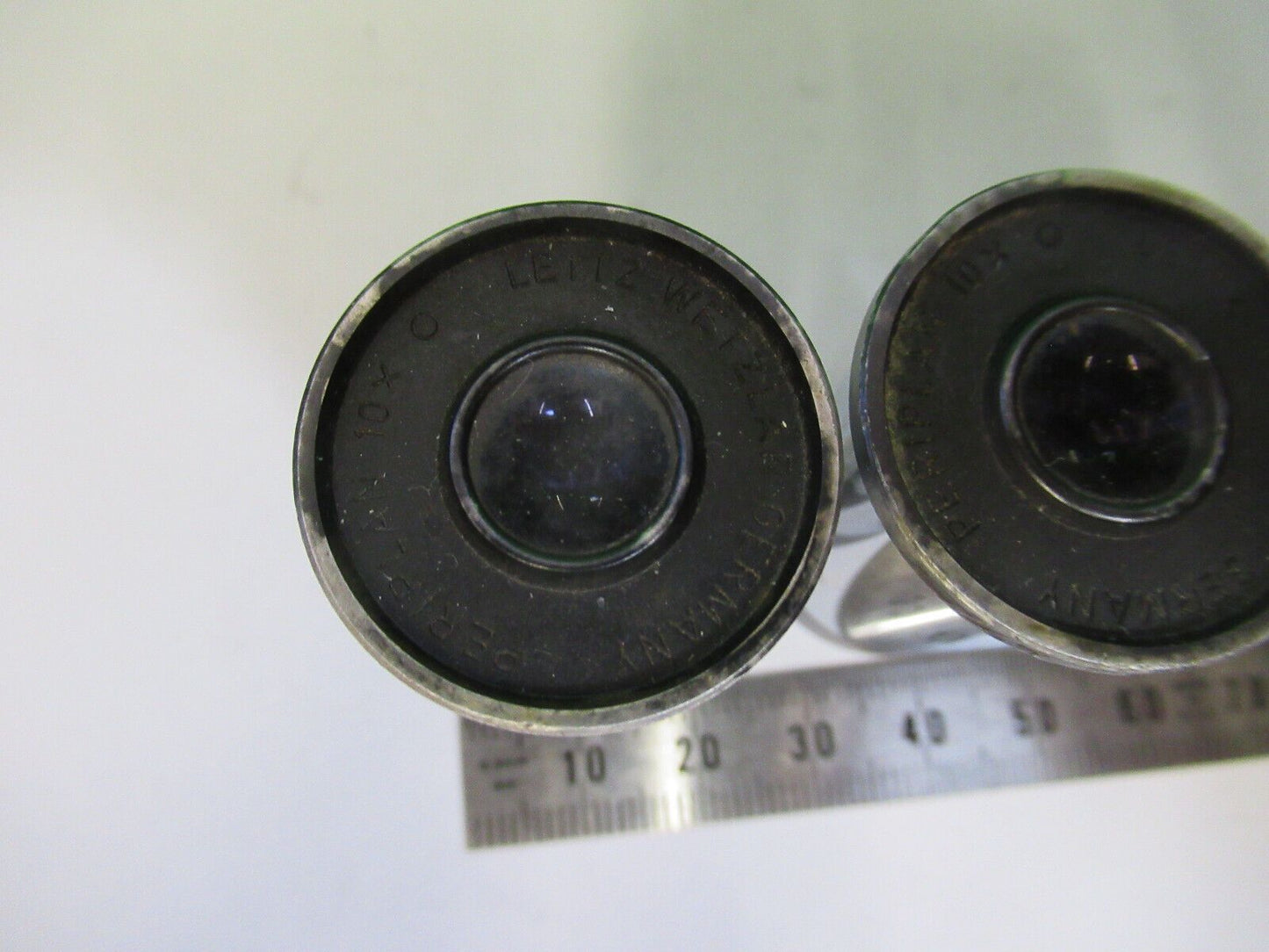 LEITZ WETZLAR EYEPIECE PAIR 10X OPTICS MICROSCOPE PART AS PICTURED W4-A-51