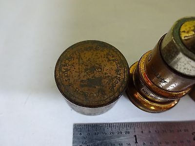 MICROSCOPE PART ANTIQUE OBJECTIVE BRASS BAUSCH LOMB OPTICS AS IS BIN#X3-42