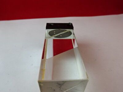 MICROSCOPE PART ZEISS GERMANY BLOCK PRISM GLASS MOUNTED OPTICS AS IS #88-46