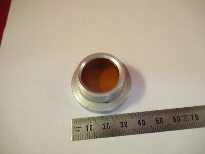 AMBER MOUTED FILTER LENS UNKNOWN MICROSCOPE PART OPTICS AS PICTURED &12-A-63