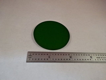 GREEN GLASS FILTER ROUND OPTICS MICROSCOPE PART AS IS #Z4-A-03