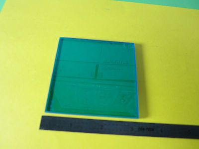 OPTICAL LARGE SQUARE GLASS BLUE FILTER LASER OPTICS BIN#28-84