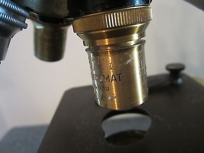 VINTAGE OPTICAL ANTIQUE BRASS MICROSCOPE LEITZ as shown BAUSCH OPTICS #LOBBY