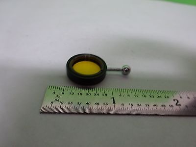 MICROSCOPE PART MOUNTED YELLOW FILTER OPTICS  AS IS BIN#72-M-10