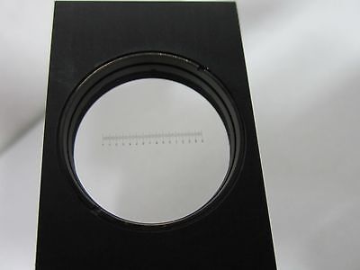 MICROSCOPE PART SLIDE FILTER M + RETICLE RULER OPTICS BIN#F2-5