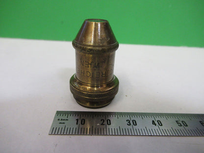 ANTIQUE BRASS REICHERT AUSTRIA "3" OBJECTIVE MICROSCOPE PART AS PICTURED F3-B-29