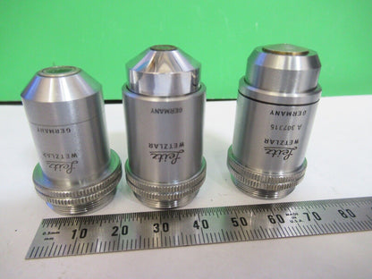 LOT OBJECTIVES ERNST LEITZ GERMANY MICROSCOPE PART AS PICTURED Z7-FT-79