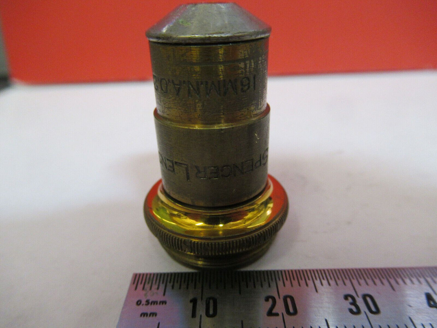 ANTIQUE BRASS SPENCER OBJECTIVE 10X  MICROSCOPE PART AS PICTURED &P8-A-103