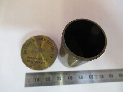 ANTIQUE BAUSCH LOMB BRASS EMPTY OBJECTIVE CAN MICROSCOPE PART AS PIC &mB7-A-31