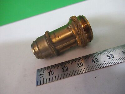 ANTIQUE ERNST LEITZ BRASS OBJECTIVE OPTICS MICROSCOPE PART AS PICTURED &Q9-A-34