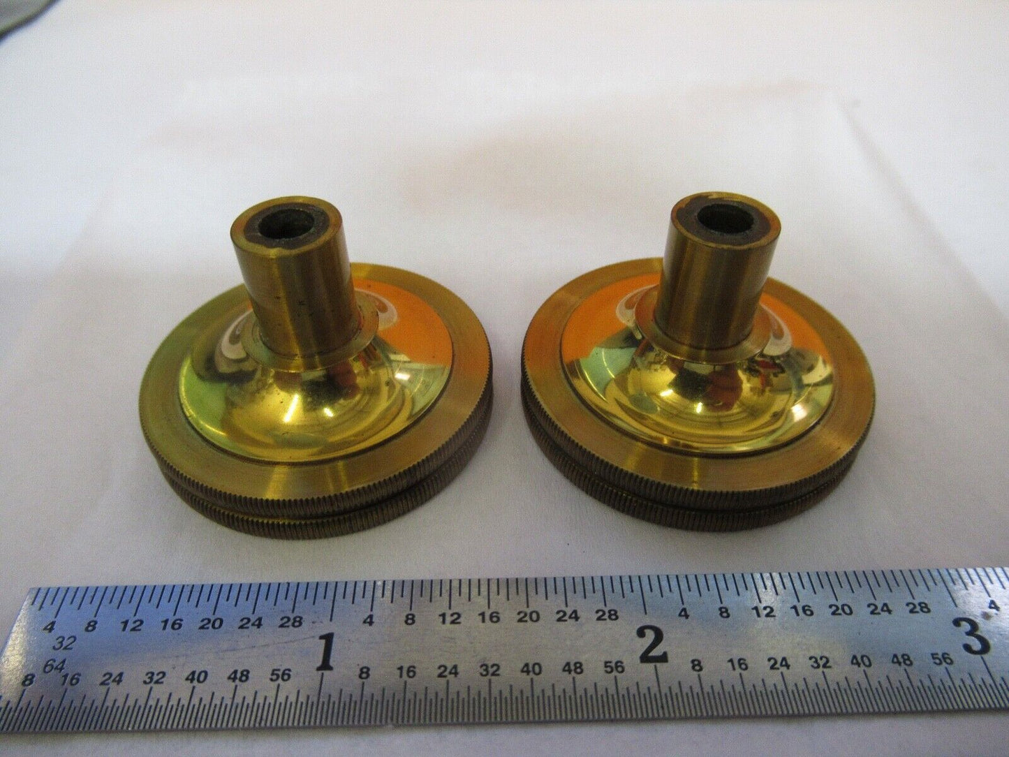 ANTIQUE BRASS SPENCER BUFFALO KNOBS PAIR MICROSCOPE PART PICTURED &FT-1-A-12B