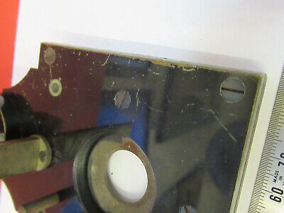 ANTIQUE BRASS BAUSCH LOMB STAGE TABLE MICROSCOPE PART AS PICTURED F6-B-108