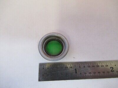 MOUNTED GLASS GREEN FILTER MICROSCOPE PART OPTICS AS IS &3K-A-01