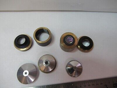 VINTAGE OBJECTIVE LENSES LOT OPTICS MICROSCOPE PART AS PICTURED &7B-B-169