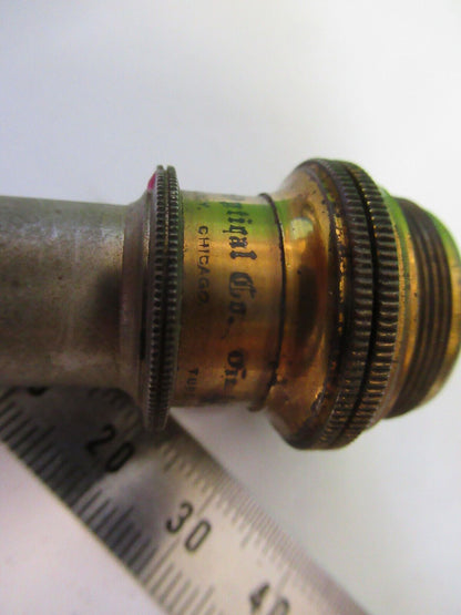 ANTIQUE BRASS 1/12 BAUSCH LOMB OBJECTIVE MICROSCOPE PART AS PICTURED #W5-B-29