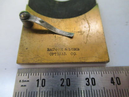 ANTIQUE BRASS BAUSCH LOMB RARE STAGE PLATE MICROSCOPE PART AS PICTURED &83-FT-03