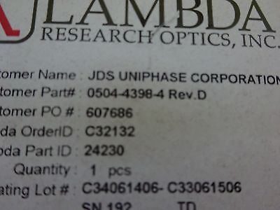 OPTICAL COATED LENS LAMBDA RESEARCH JDS UNIPHASE LASER OPTICS AS IS BIN#K1-93