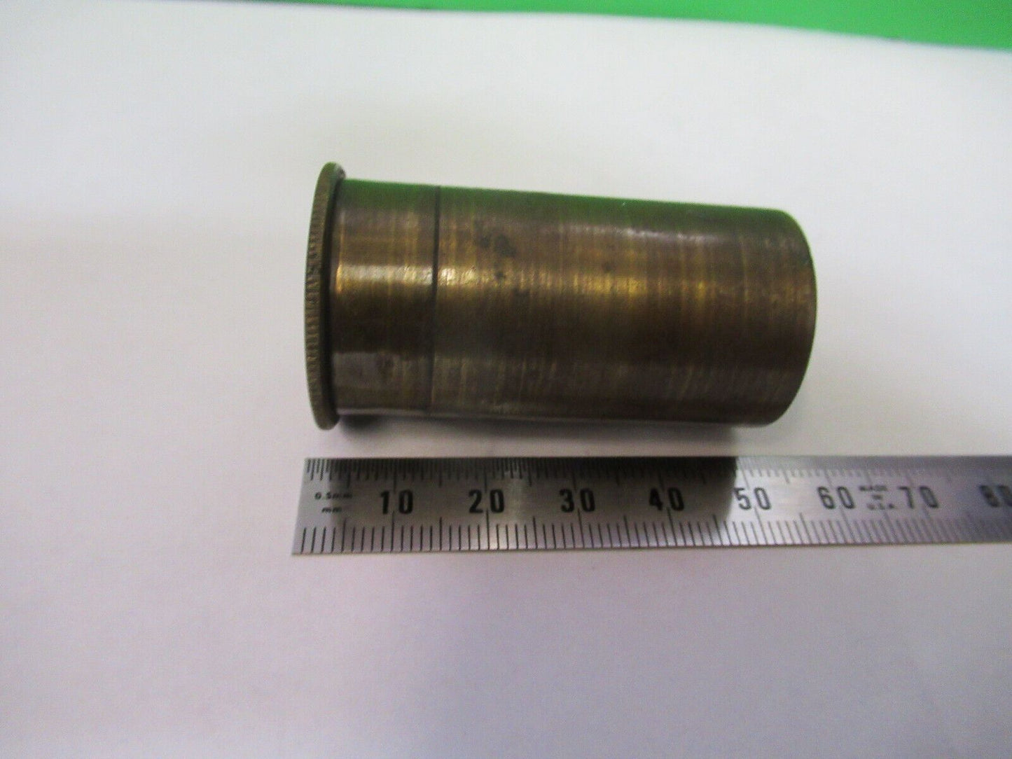 ANTIQUE EMPTY BRASS CAN for OBJECTIVE  MICROSCOPE PART AS PICTURED &Z7-A-38