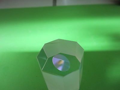 OPTICAL weird truncated prism coated inside circle ?? LASER OPTICS BIN#3c-70