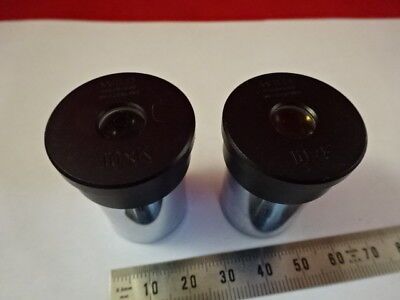 PAIR WILD SWISS 10xK EYEPIECE OCULAR OPTICS MICROSCOPE PART AS IS &94-A-02