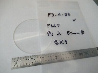 ORIEL OPTICAL FLAT BK7 GLASS 50mm DIAMETER LENS OPTICS AS PICTURED &F3-A-52