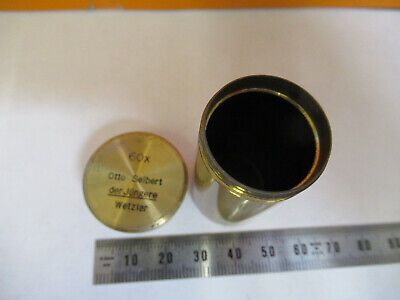 OTTO SEIBERT GERMANY EMPTY BRASS OBJECTIVE CAN 60X MICROSCOPE PART  &H1-B-06