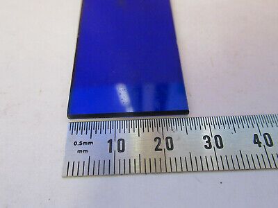 ANTIQUE BLUE GLASS SLIDE FILTER OPTICS MICROSCOPE PART AS PICTURED &F6-B-116