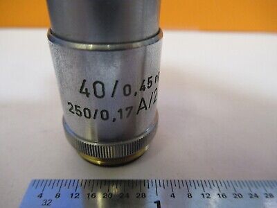 REICHERT AUSTRIA OBJECTIVE 40X /250 OPTICS MICROSCOPE PART AS PICTURED &H8-C-09