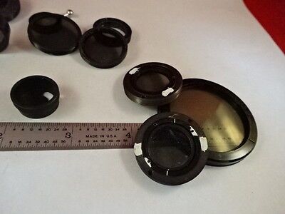 for parts MICROSCOPE PART LOT POLARIZERS POL MOUNTS ETC OPTICS AS IS B#AH-26