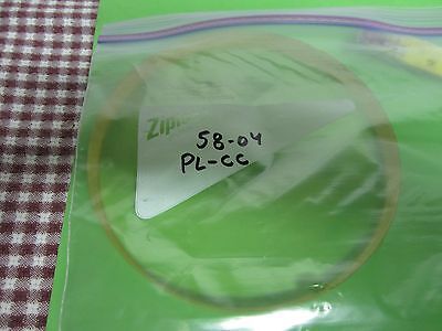 OPTICAL LARGE PLANO CONCAVE LENS PHOSPHATE GLASS [chipped] OPTICS BIN#58-04