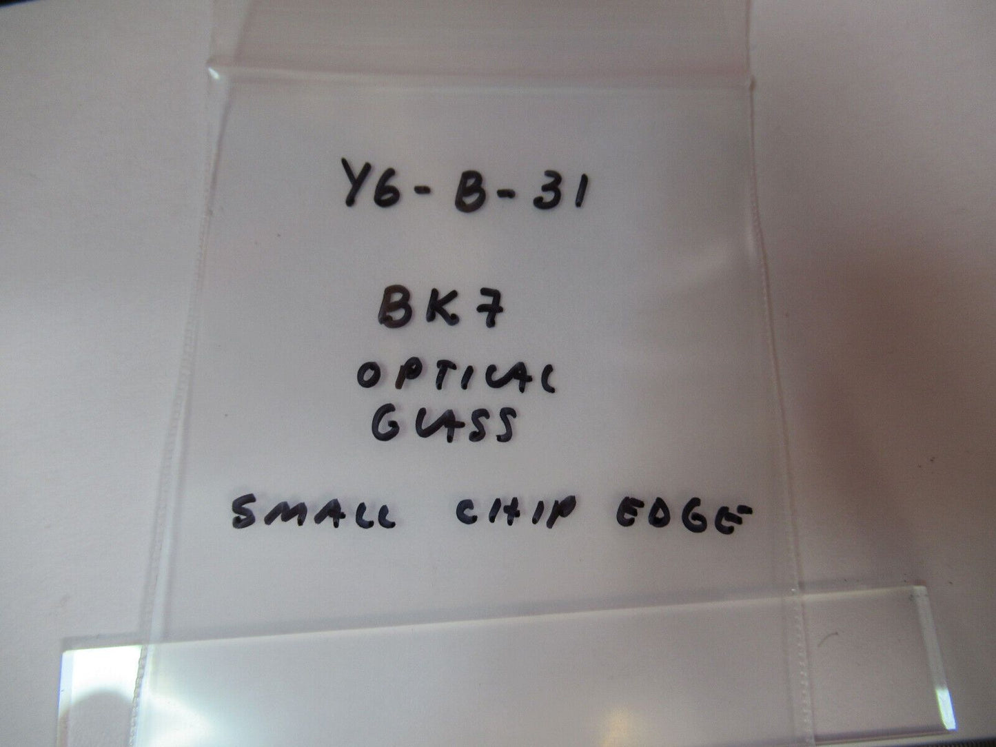 OPTICAL BK7 GLASS SLAB small chip edge very clean LASER OPTICS  Y6-B-31