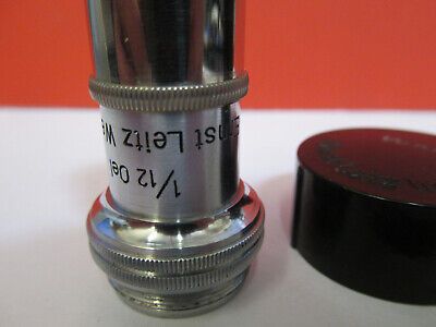 ANTIQUE ERNST LEITZ "1/12" OBJECTIVE 100X MICROSCOPE PART AS PICTURED &F6-A-61